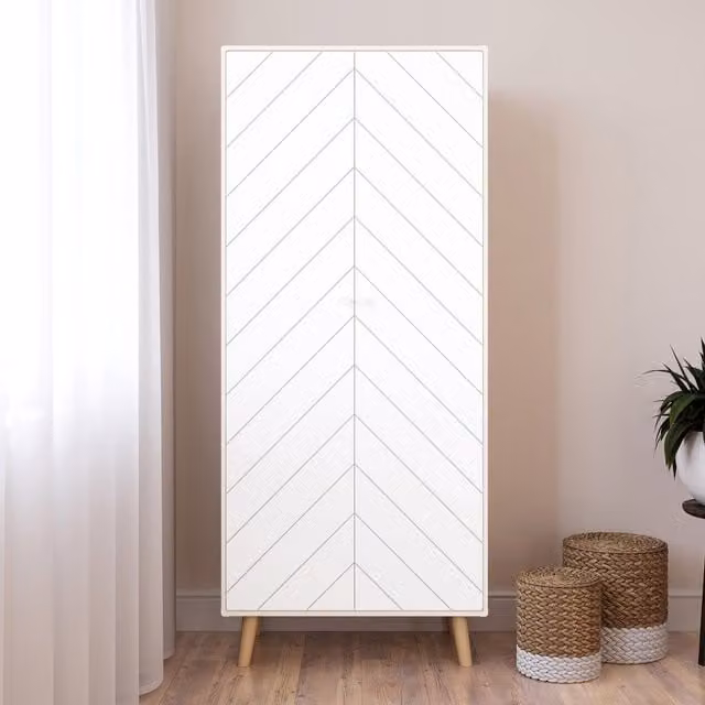 Seconique Dixie 2 Door Wardrobe in White and Grey