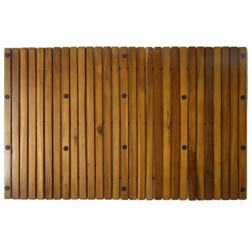 Berkfield Home 2 Piece Acacia Wood Bath Mat Set in Brown, W: 80 cm, D: 50 cm – 3