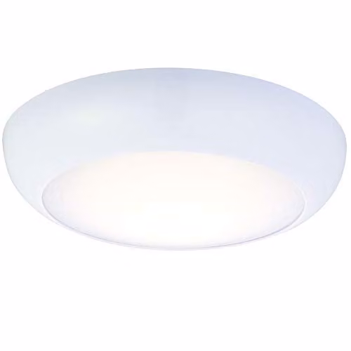 Loops Round LED Bulkhead Ceiling Light, 12W Cool White, IP65, Gloss White, Diameter: 340 mm