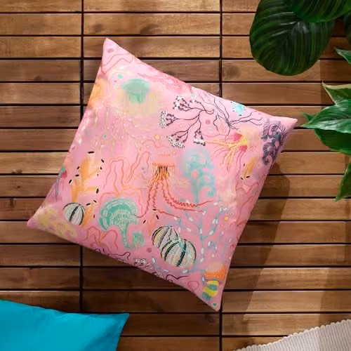 Furn Reef Printed Outdoor Cushion in Pink, W/D/H: 45 x 45 x 45 cm – 3