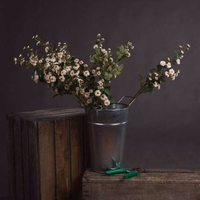 Lemon Pavilion Wild Meadow Rose Artificial Flower in Beige, W15 x D15 x H74 cm – 1