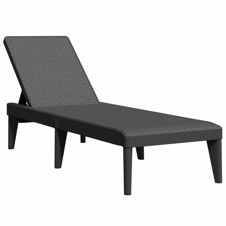 Berkfield Home Sun Lounger in Anthracite and Black, W/D/H: 186 x 60 x 29 cm