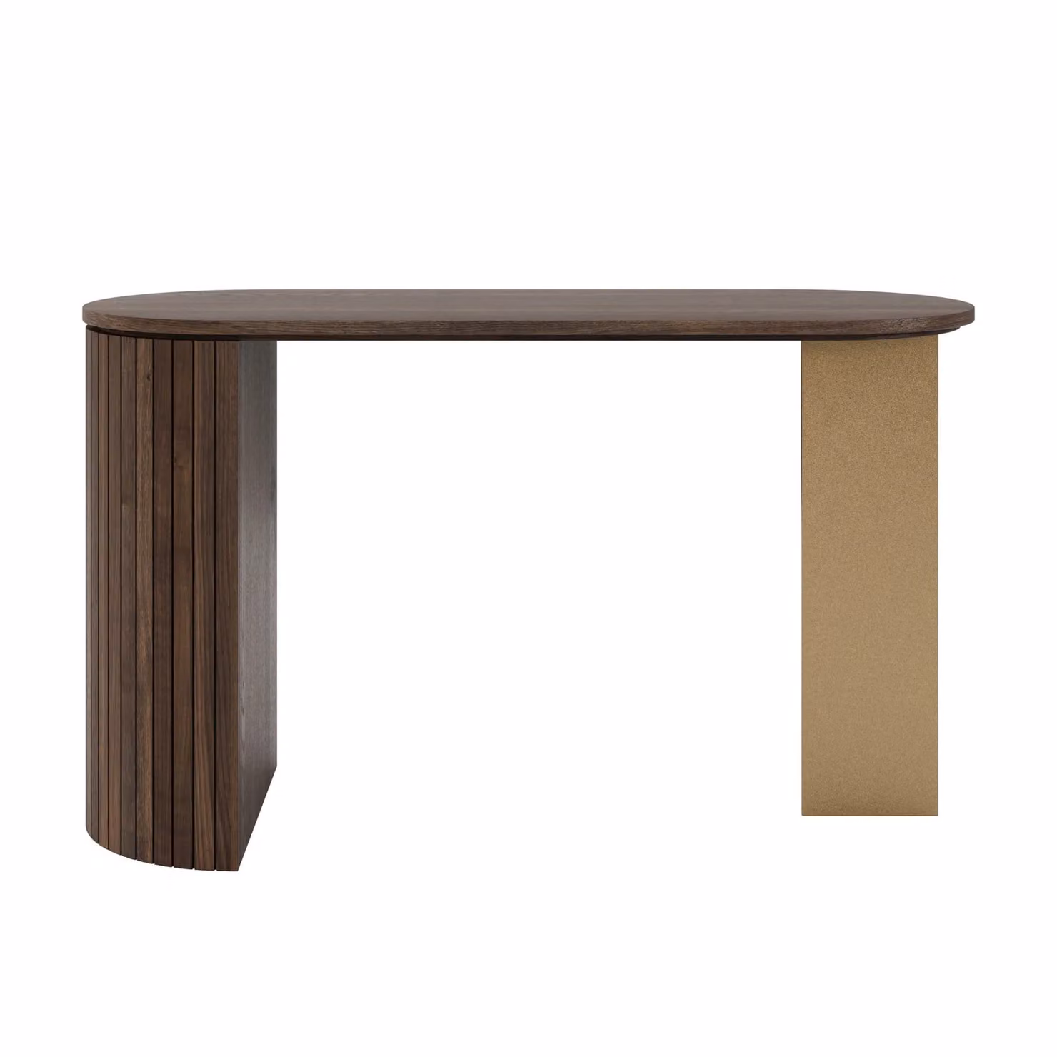 Dome Deco GILSON Modern Oval Writing Desk in Oak and Brown