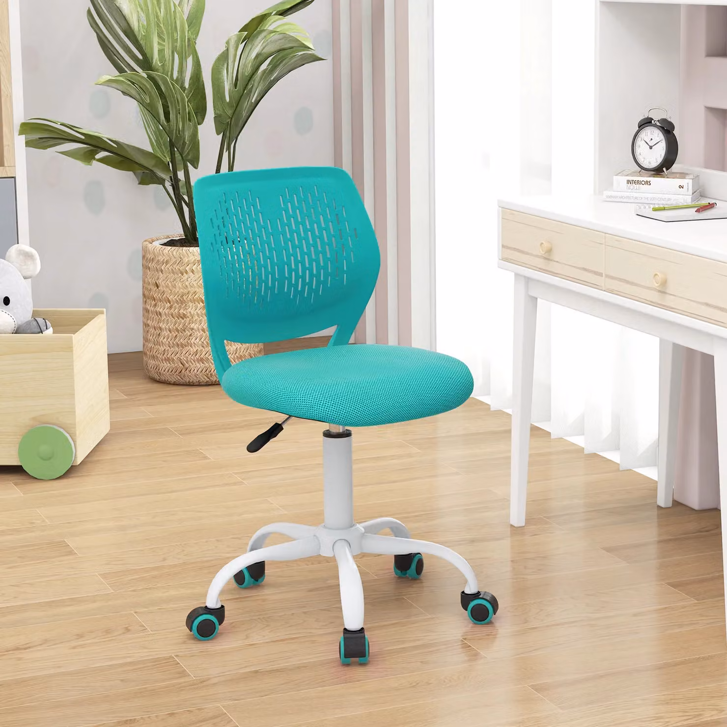 Costway Ergonomic Adjustable Kids Desk Chair in Green – 2