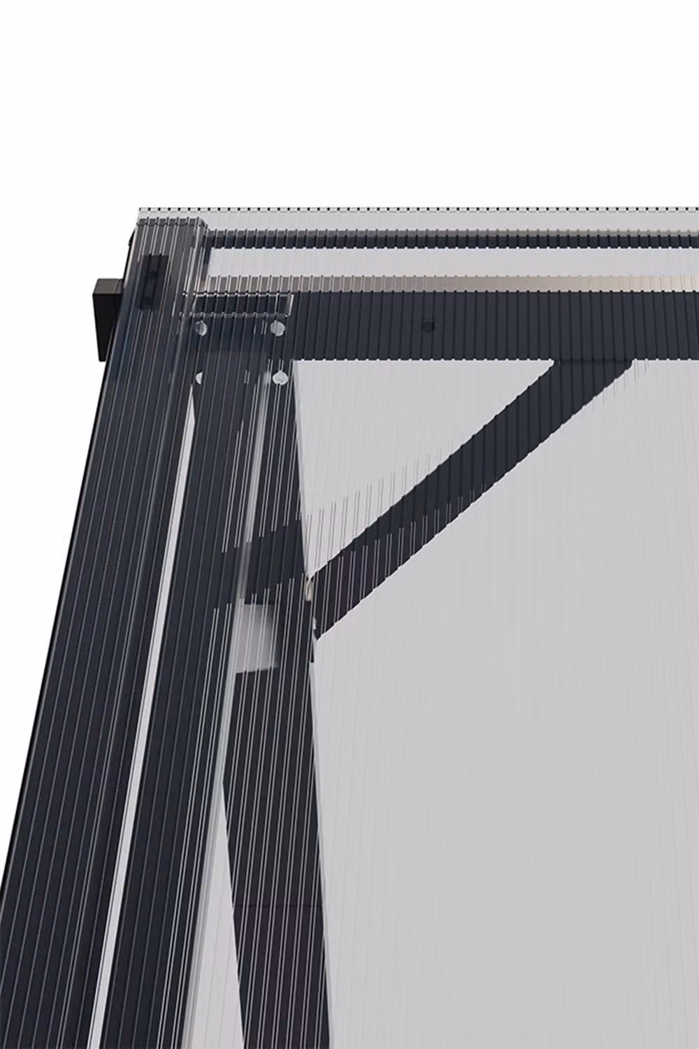 Living and Home Modern Wall-Mounted Metal Lean-to Outdoor Patio Canopy in Grey, W: 300 cm, D: 250 cm, H: 250 cm – 5