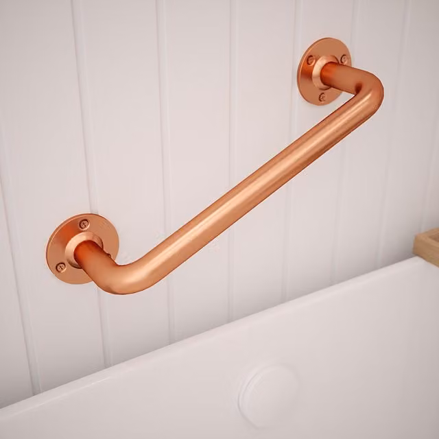 Rothley Polished Copper Grab Rail, 30.5 cm
