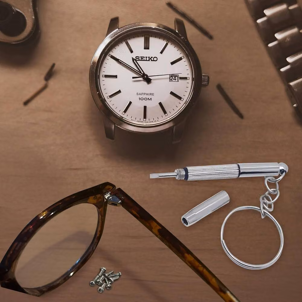 BARGAINS-GALORE 13-Piece Silver Stainless Steel Spectacle and Eyeglasses Repair Kit with Screwdriver – 2