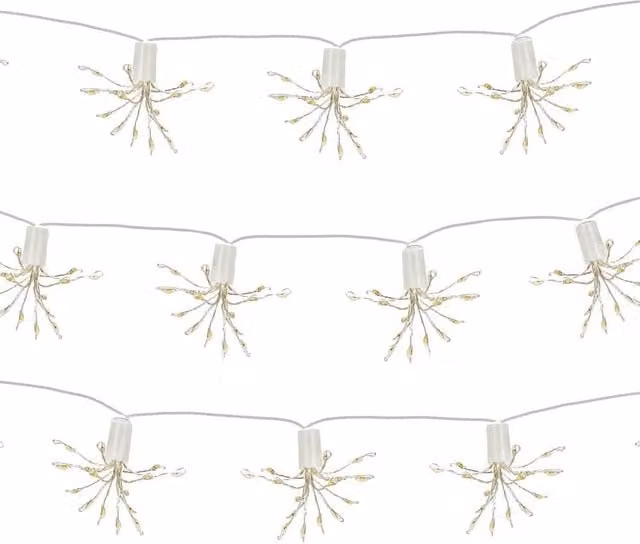 Gardenwize Solar Starburst LED String Lights, 10 Piece Warm White Outdoor Garden Lights, 2m, Transparent – 1