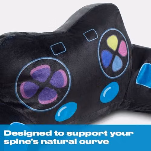 OHS Gaming Controller Cuddle Cushion for Kids in Black, Soft Teddy Fleece Reading Pillow, W/D/H: 82 x 54 x 34 cm – 2