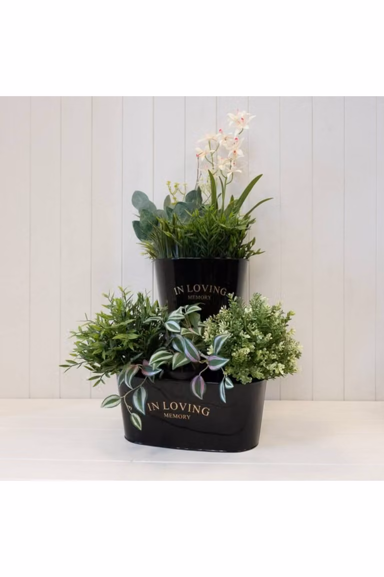 KDMD Black Zinc Memorial Planter Pot