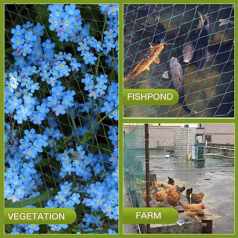 VOGREX Green Fine Mesh Garden Netting for Birds, Plants, Vegetables and Fruit – 4