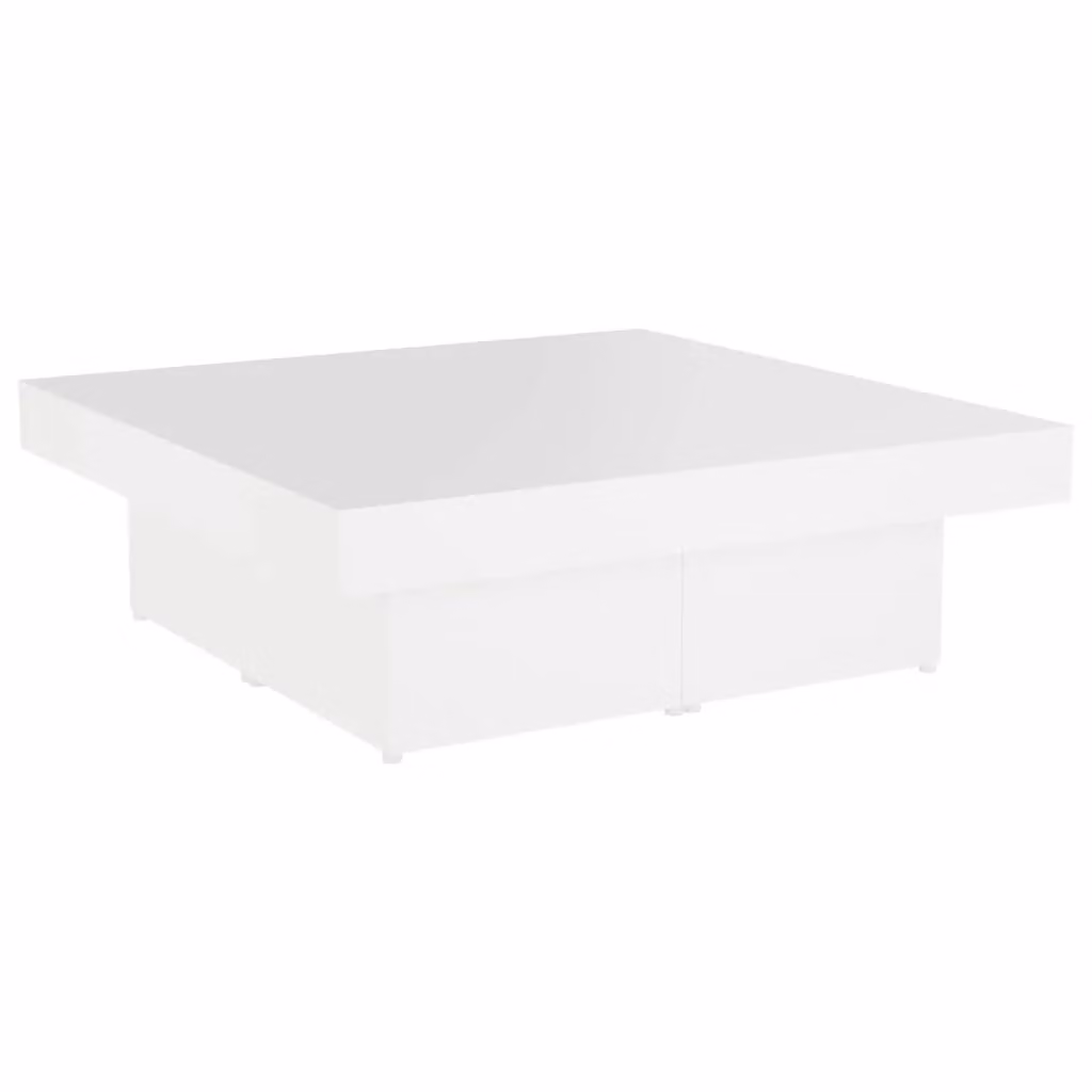 Berkfield Home Modern Square Coffee Table in White, W/D/H: 90 x 90 x 28 cm – 2