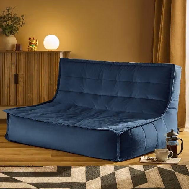 ICON Kota Matt Velvet Sofa in Blue