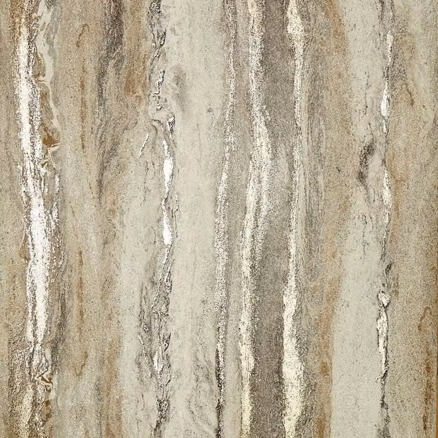 I Love Wallpaper Zeus Abstract Metallic Wallpaper in Warm Grey, Sand and Gold