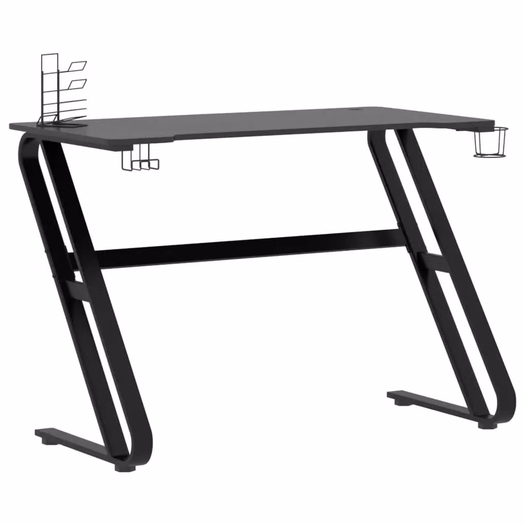 Berkfield Home Gaming Desk in Black with ZZ Shape Metal Legs, W/D/H: 110 x 60 x 75 cm – 2