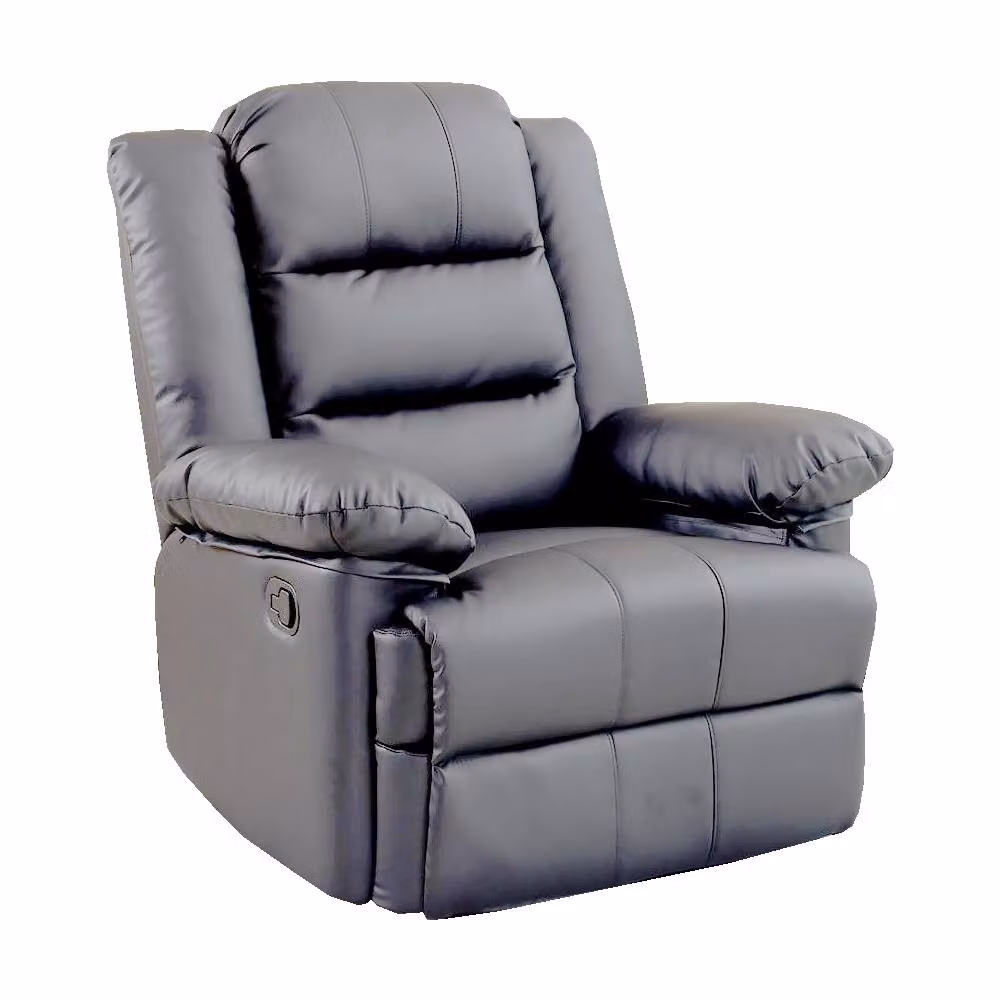LUXURY LIFE Loxley Grey Leather Recliner Armchair – 4