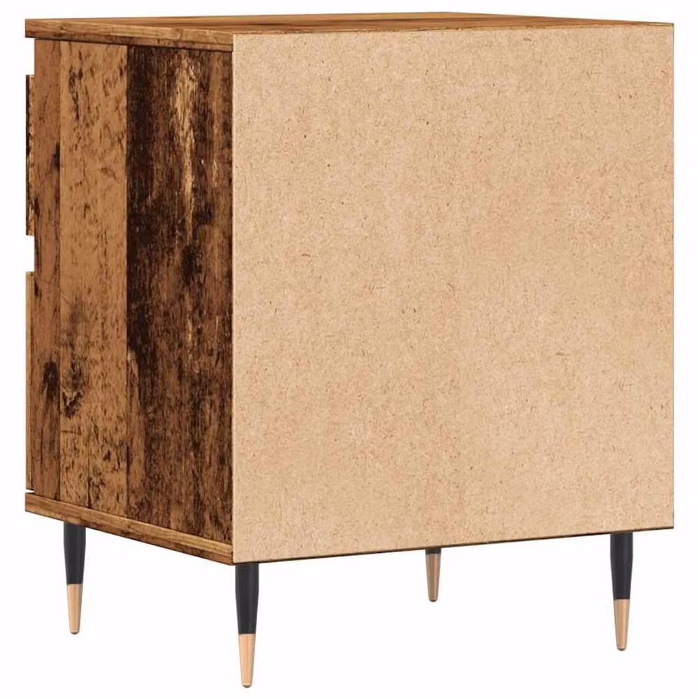 Berkfield Home Modern Bedside Cabinet in Brown Old Wood, W/D/H: 40 x 35 x 50 cm – 5