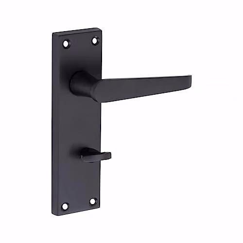 Golden Grace Victorian Straight Bathroom Door Handle Set in Matt Black Zinc – 2