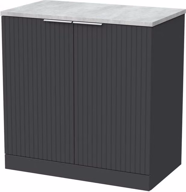 Balterley Callingwood 2 Door Bathroom Vanity and Bellato Top in Dark Grey, Width: 80 cm – 1