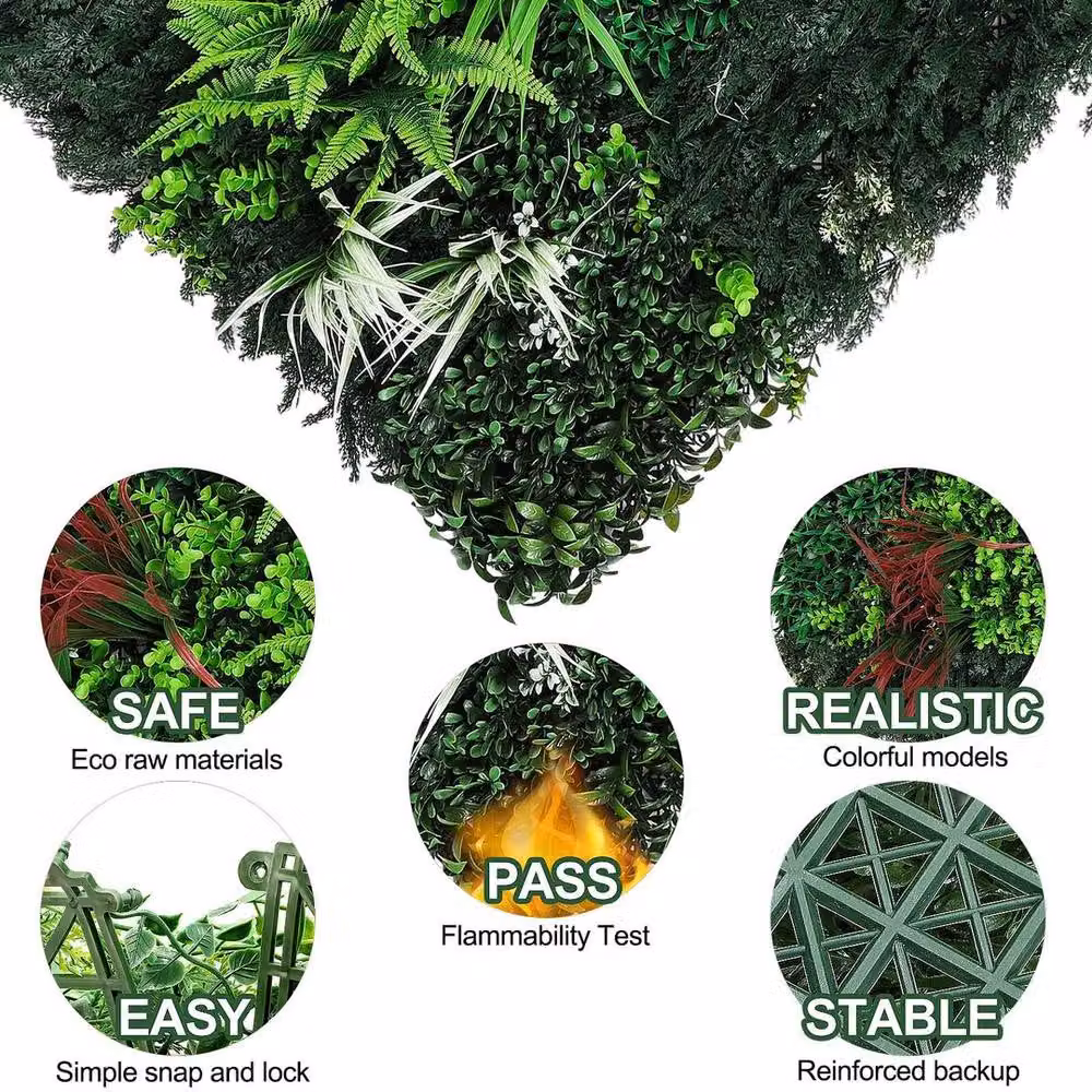 FLAVORA Artificial Hedge Wall Panels, Green, W/H: 100 x 100 cm – 5
