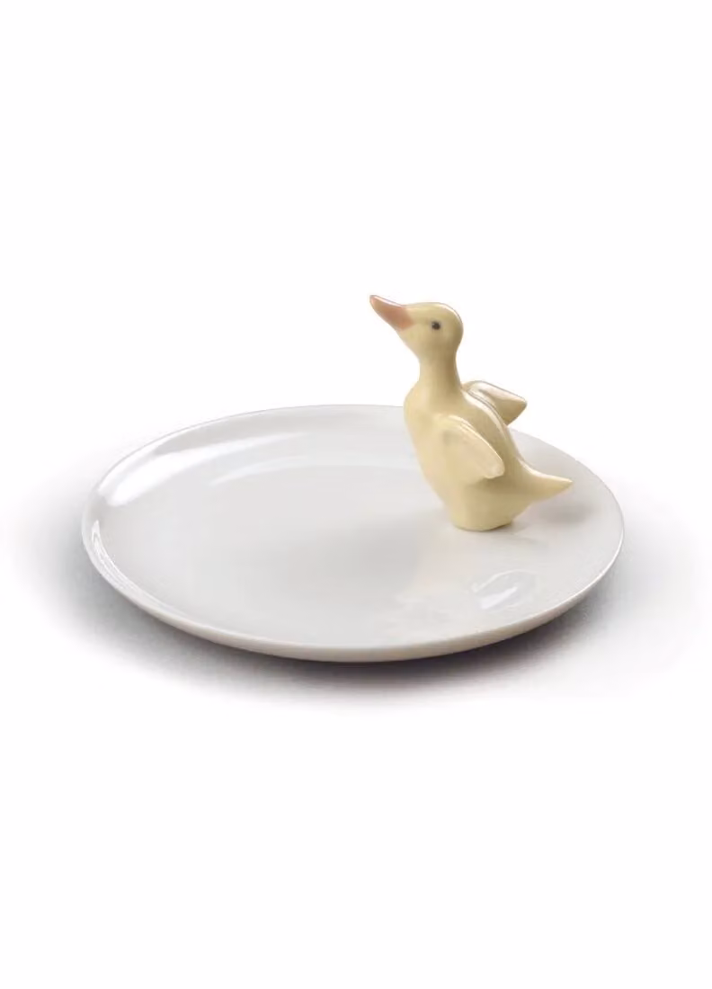 Lladró White Porcelain Round Duck Plate