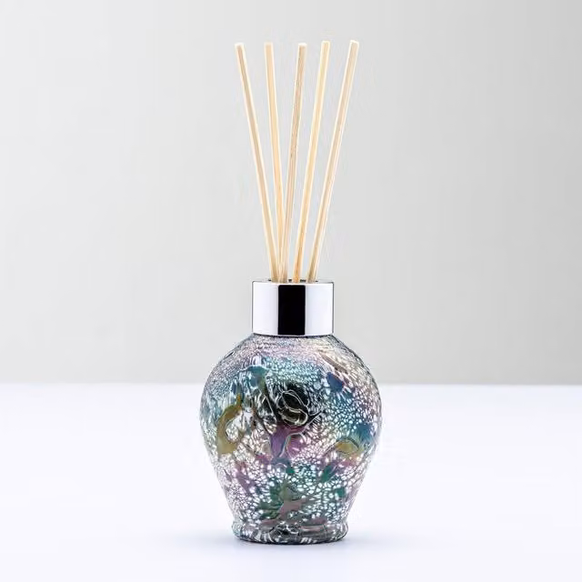 Sienna Glass Classic Floral Reed Diffuser in Silver and Multicolour