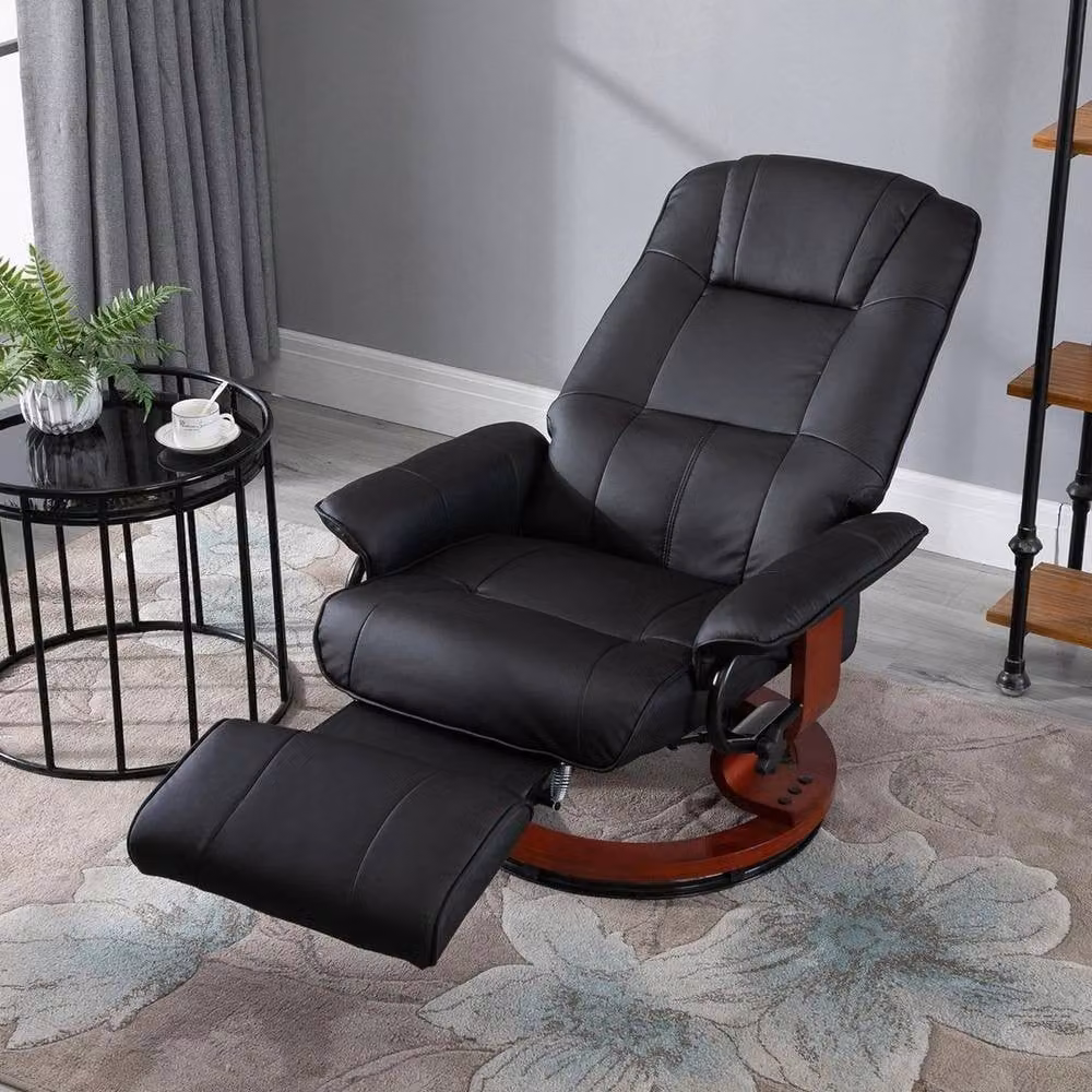 FORGEVIO Ergonomic Office Recliner Sofa Chair in Black PU Leather – 4