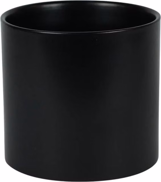 Kingsbury Gifts Black Ceramic Round Indoor Plant Cache Pot, H13 x W13.5 x D13.5 cm