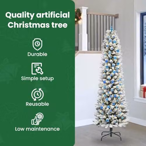 vidaXL White Artificial Christmas Tree, Height: 240 cm – 4