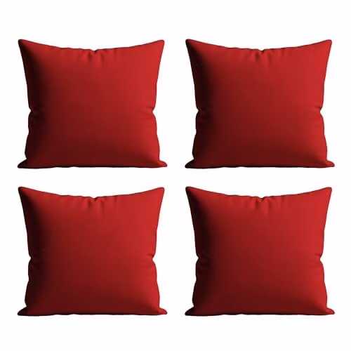 Snug City Waterproof Outdoor Square Garden Cushion Covers, Red, Pack of 4, W/D/H: 60 x 60 x 60 cm – 5