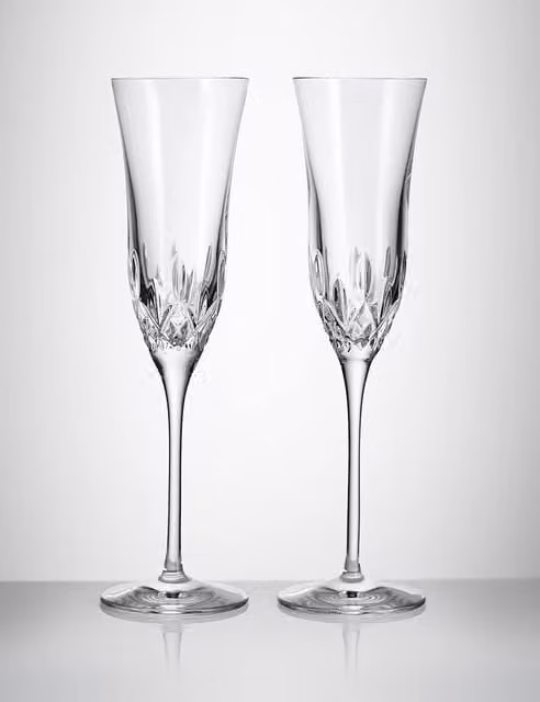 Waterford Lismore Essence Crystal Champagne Flutes, Set of 2, Clear