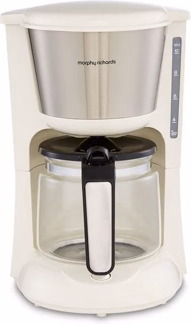Morphy Richards Equip Filter Coffee Machine with Glass Jug in Beige