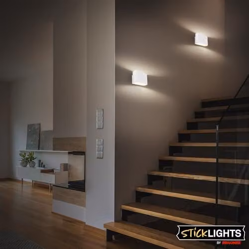 Briloner Rechargeable LED Wall Light with Motion Sensor and Up & Down Lighting, White, W/D/H: 16 x 9.5 x 6.5 cm – 3