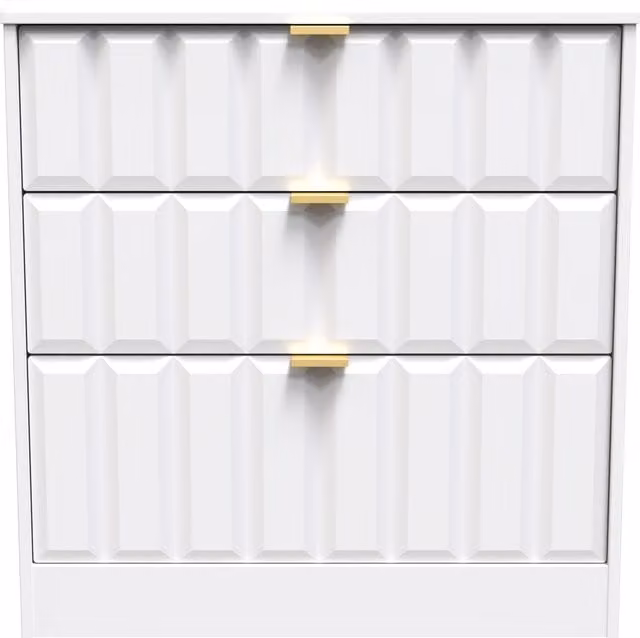 Ready Assembled 2 U Seattle 3 Drawer Deep Chest in White