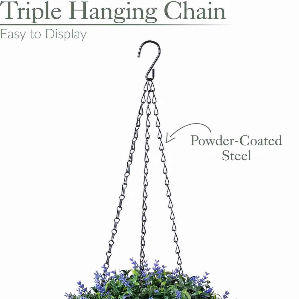 Christow Artificial Lavender Topiary Hanging Plants, Set of 2, Purple and Green, Diameter: 28 cm – 4