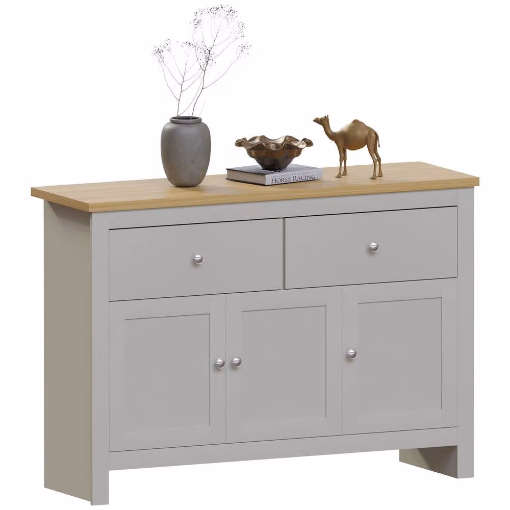Vida Designs Arlington 2 Drawer 3 Door Sideboard in Grey – 2