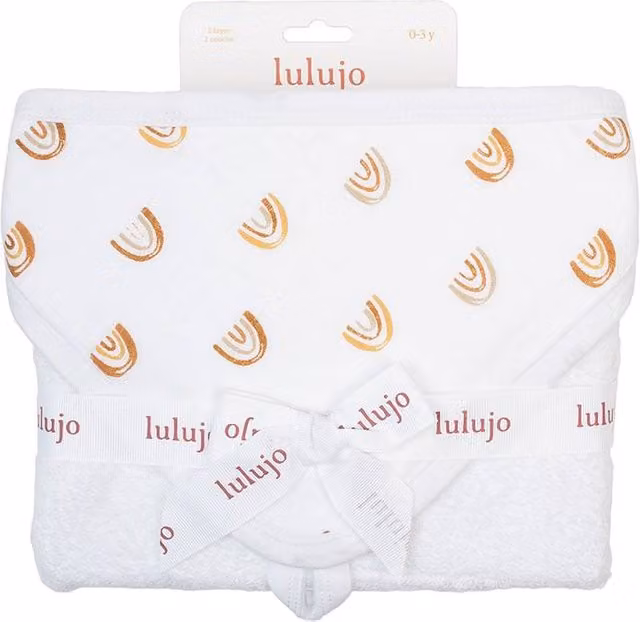 Lulujo Rainbow Hooded Terrycloth Towel with Hanging Loop in Multicolour