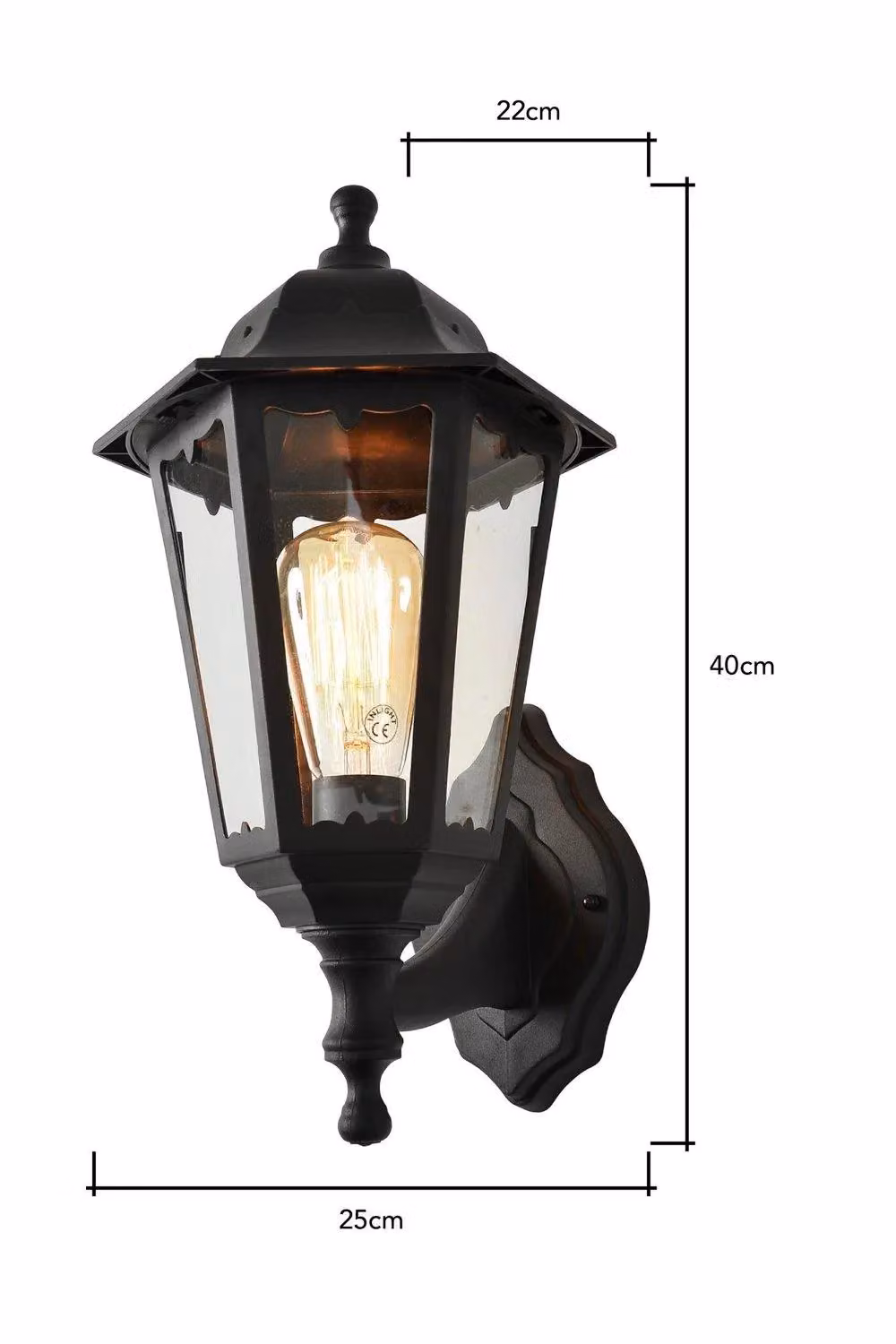BHS Lighting Ferris Black Outdoor Wall Lantern with Up and Down Lighting – 3