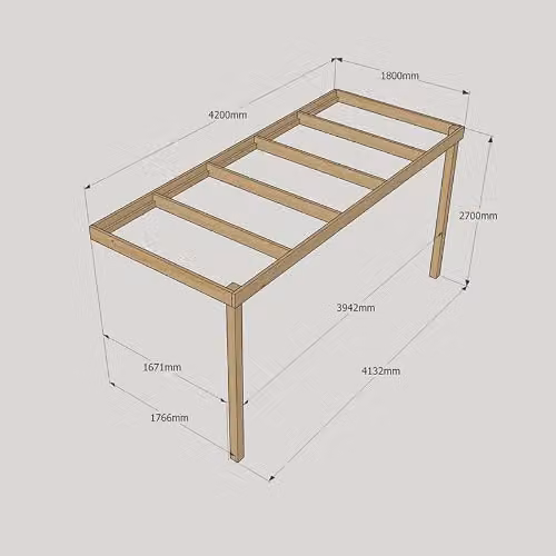 Buttercup Farm Wall Mounted Box Pergola Climbing Frame in Wood, Light Green, W: 420 cm, D: 180 cm, H: 270 cm – 2