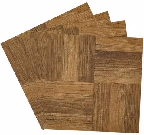 Living and Home 30-Piece Self-Adhesive PVC Wood Grain Mosaic Parquet Flooring Tiles Set, 2.787m2 in Brown – 1