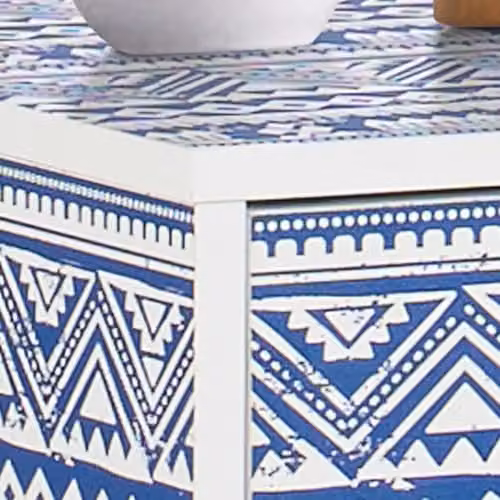 Birlea Santorini 1 Drawer Bedside Table in Blue and White, W: 40 cm, D: 40 cm, H: 45 cm – 4