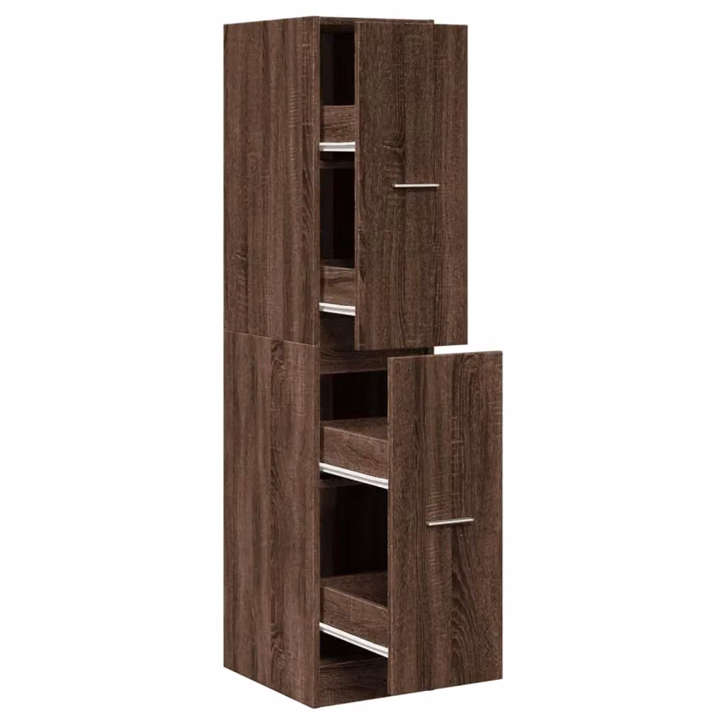 Berkfield Home Apothecary Cabinet in Brown Oak, W/D/H: 41 x 30 x 144.5 cm – 2