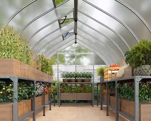 Palram Bella Polycarbonate Greenhouse Kit in Silver, W: 244 cm, H: 219 cm – 5
