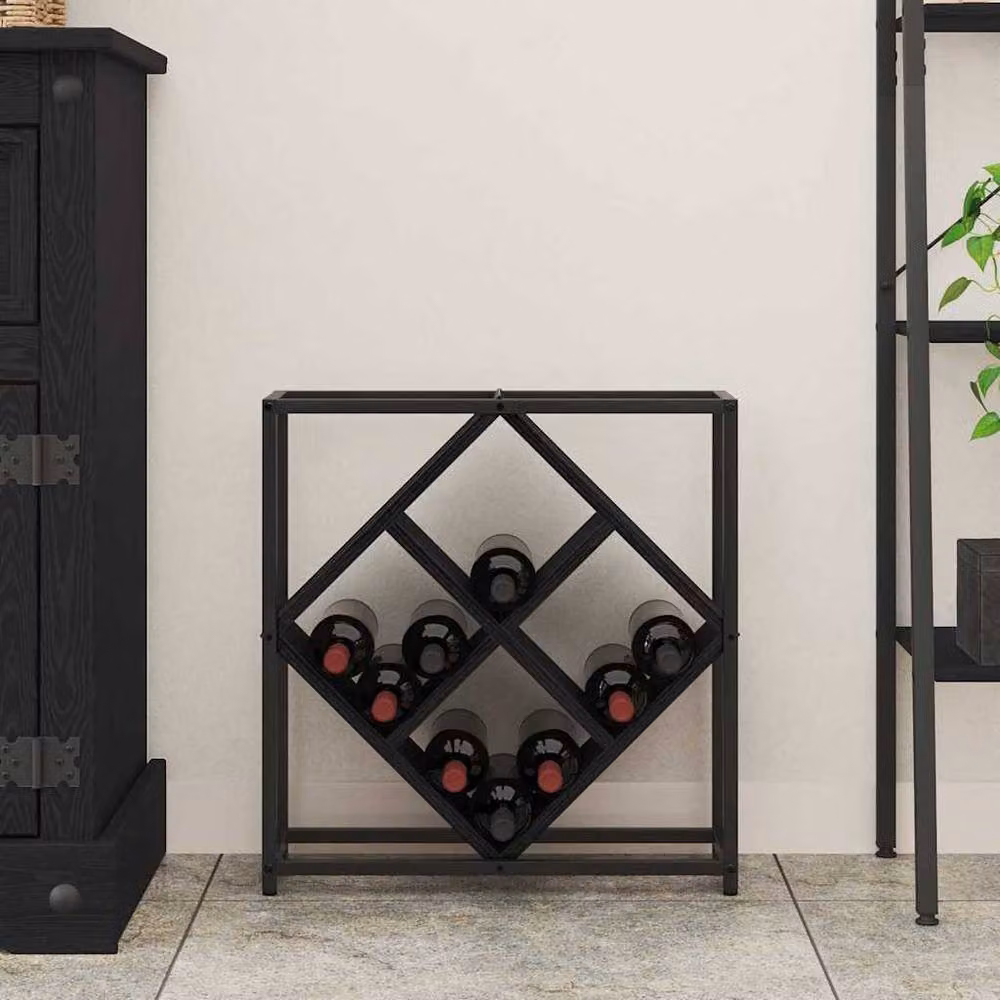 Berkfield Home Modern Wine Rack in Black Oak, W/D/H: 51 x 18 x 52.5 cm – 4
