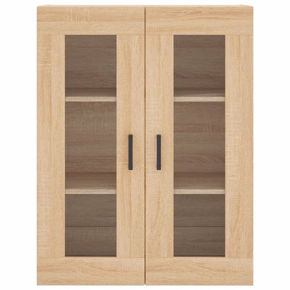Berkfield Home Set of 2 Wall Mounted Cabinets in Sonoma Oak with Glass Doors – 3