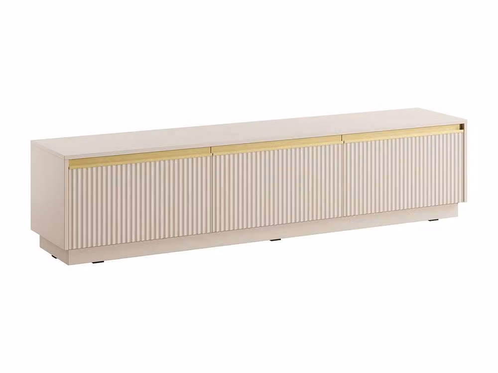 Pascal Morabito Posinia Modern 3-Door MDF TV Stand in Beige and Gold, W/D/H: 181.5 x 39.0 x 42.0 cm – 2