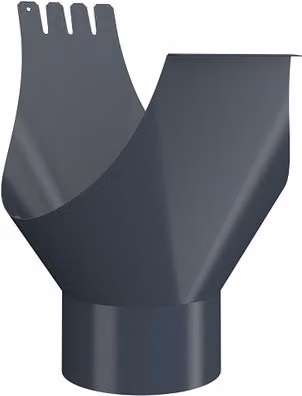 Lindab Half Round Galvanised Steel Gutter Outlet in Anthracite Grey, 190mm