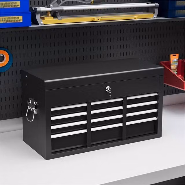Kelvenix Black 6-Drawer Lockable Metal Tool Chest, Steel W/D/H: 50 x 50 x 50 cm