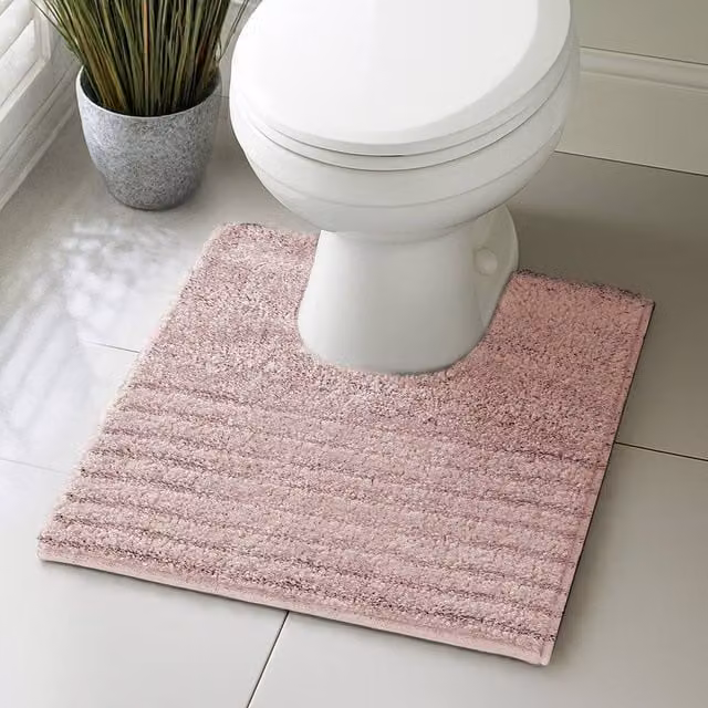 Velosso Linear Pink Microfibre Non-Slip Bath and Pedestal Mat, Small