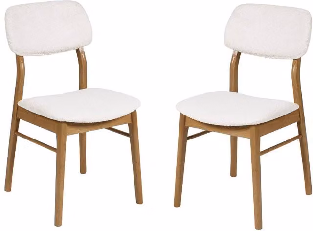 Cheshire Sorella Set of 2 White Bouclé Upholstered Dining Chairs – 1